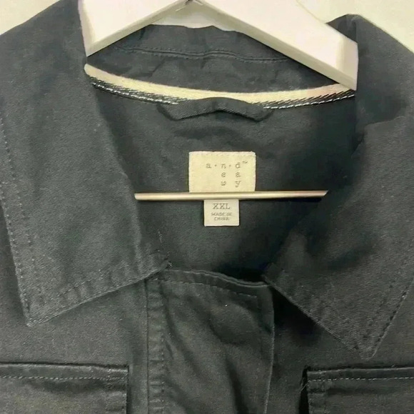 a new day Womens Vest/Blouse Black XXL Full Zip/Snaps Flap Pockets Sleeveless - Picture 2 of 14